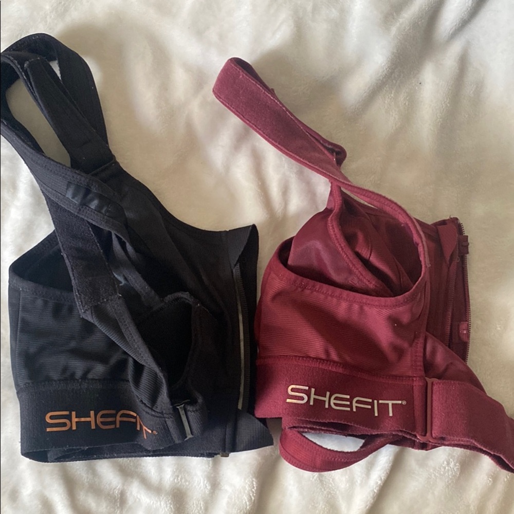 Shefit Black and Burgundy Sports Bras